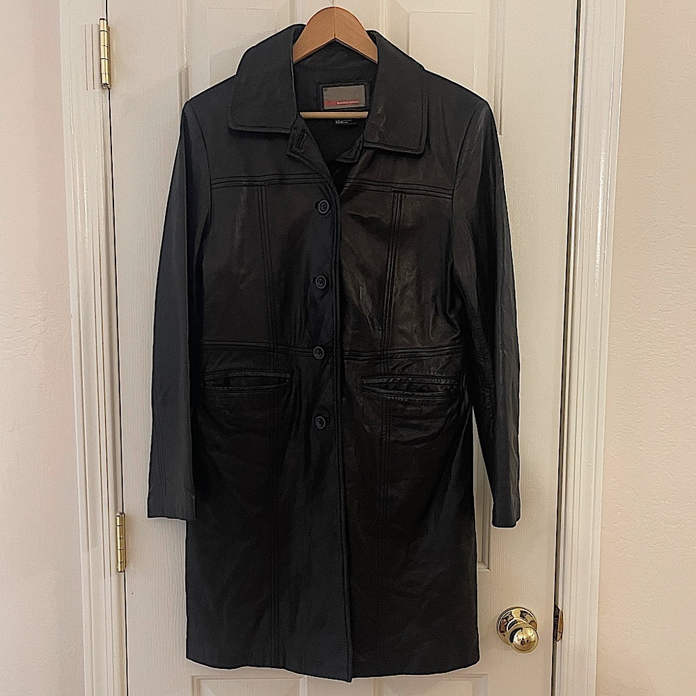 Brandon James Longline Lambskin Leather Coat